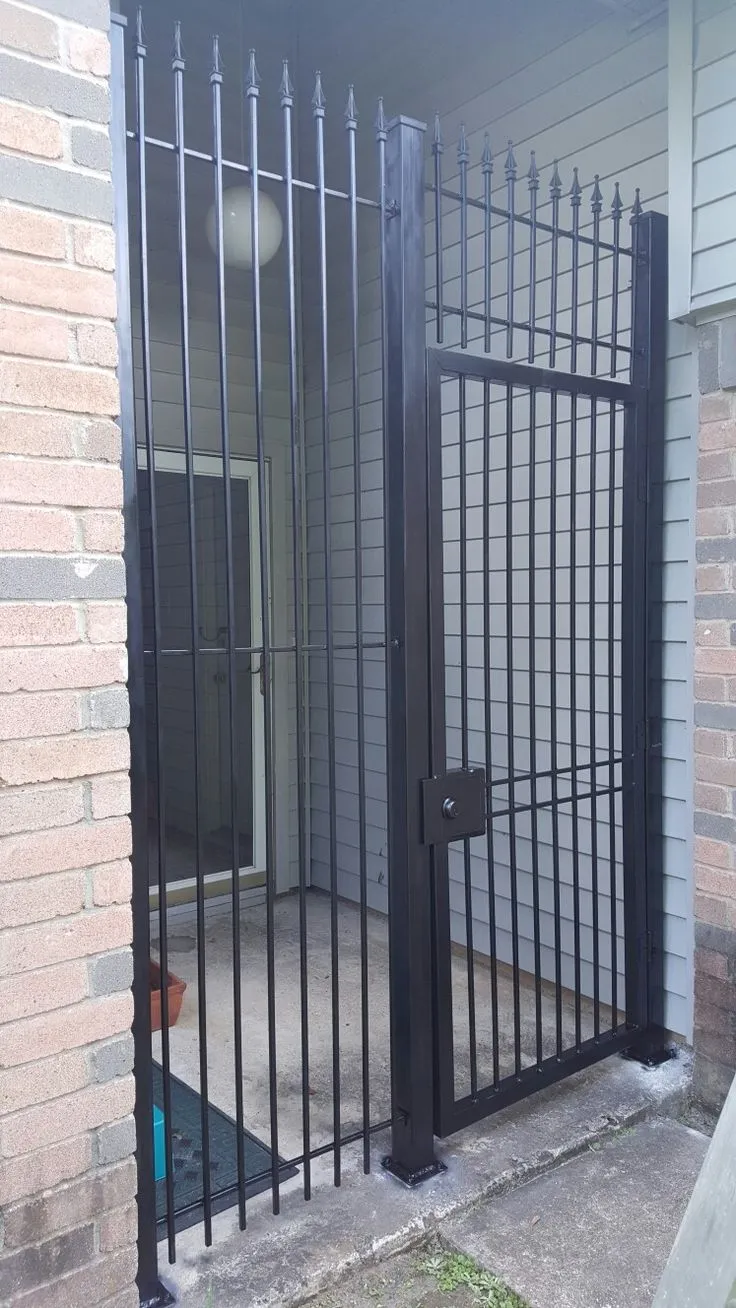 Ornamental steel grill security door