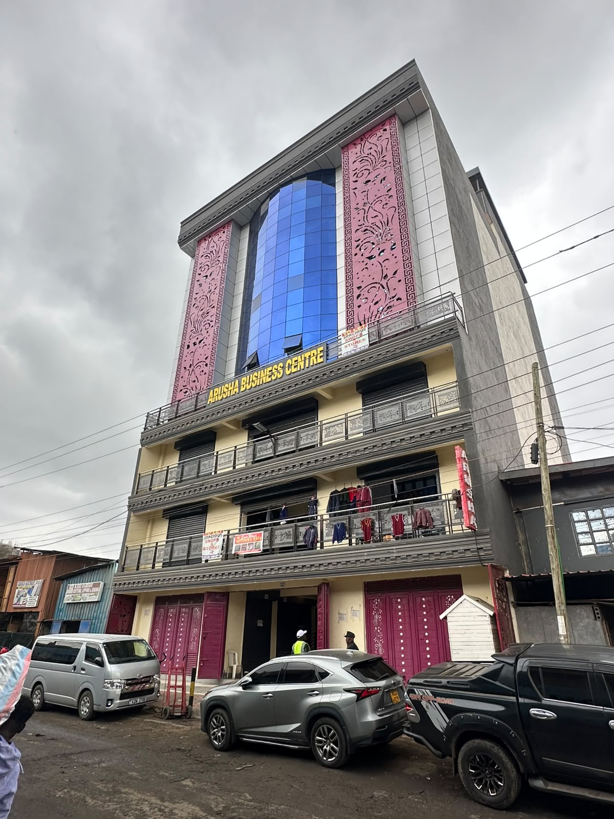 Arusha Business Centre complete building exterior with CNC decorative panels