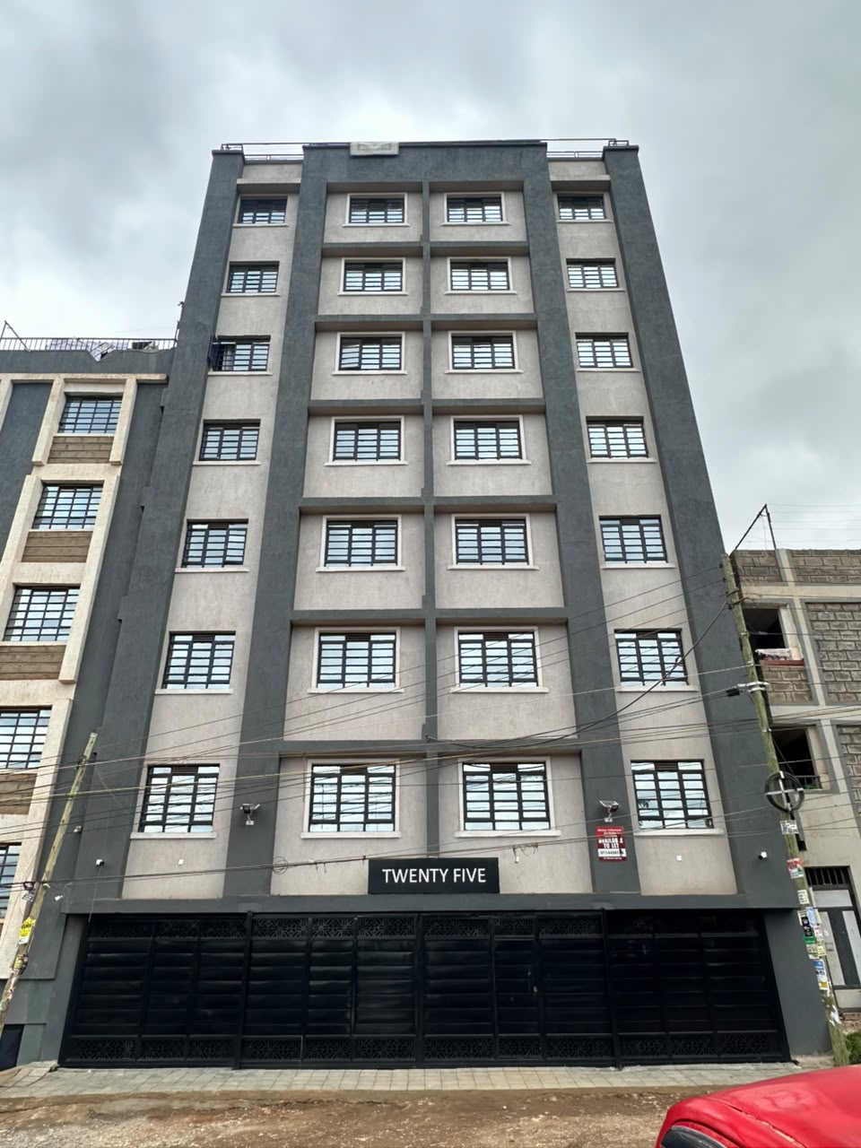 Twenty Five apartments complete building exterior with window grilles and gates