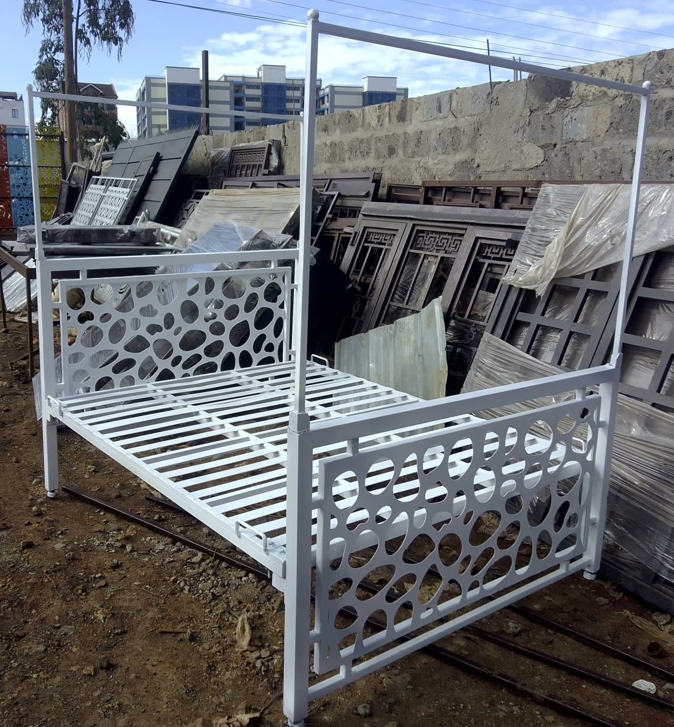 Custom fabricated executive steel bed frame